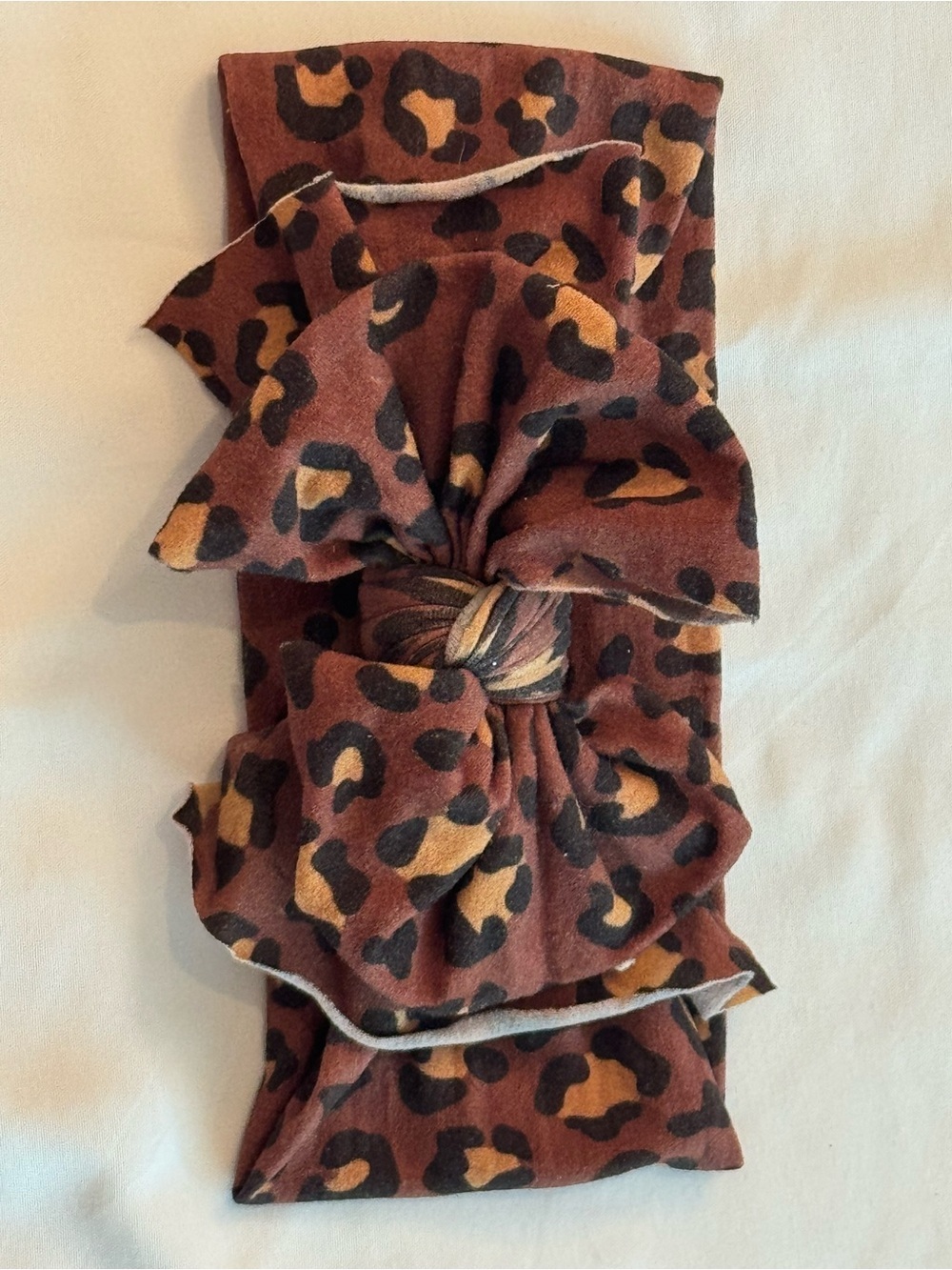 Baby Bling Leopard FAB® Wide Bow Headband | Brown Animal Print | One Size
